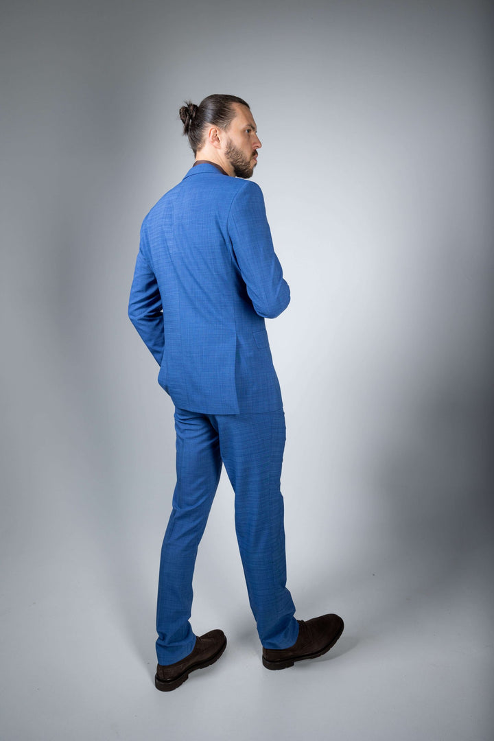 Three-piece blue suit