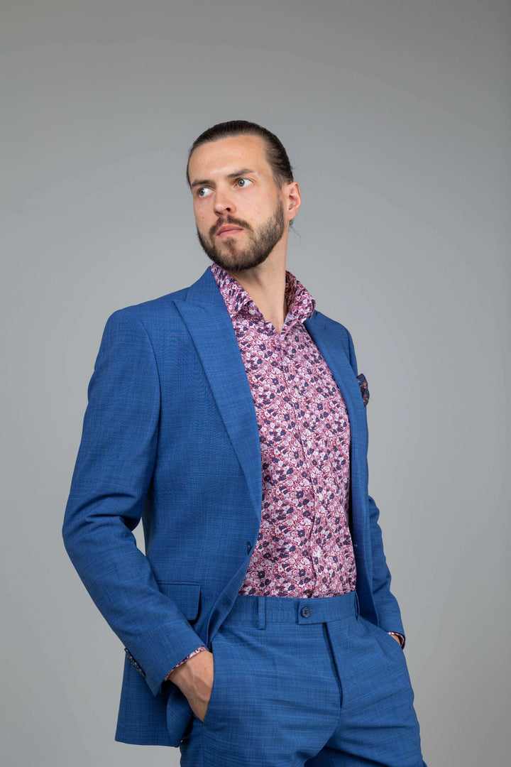 Three-piece blue suit