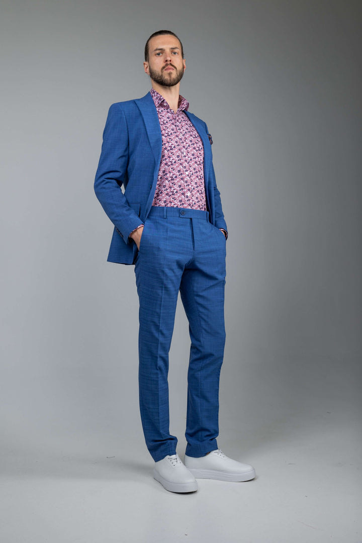 Three-piece blue suit