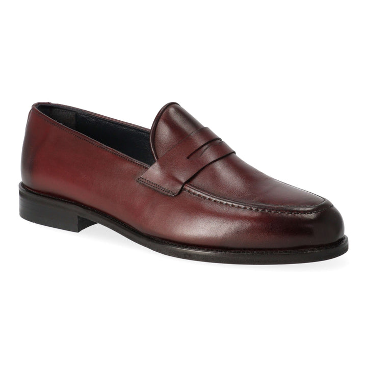 Burgundy leather loafers