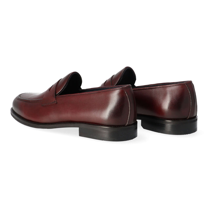 Burgundy leather loafers