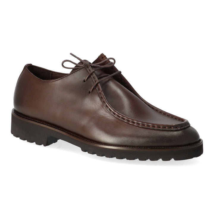 Brown leather derbies