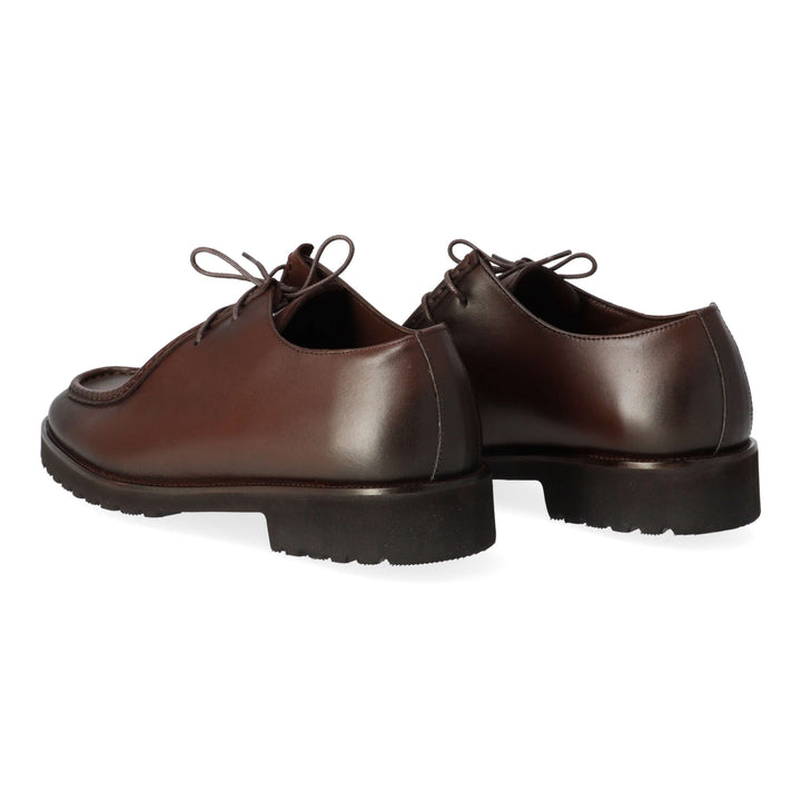 Brown leather derbies
