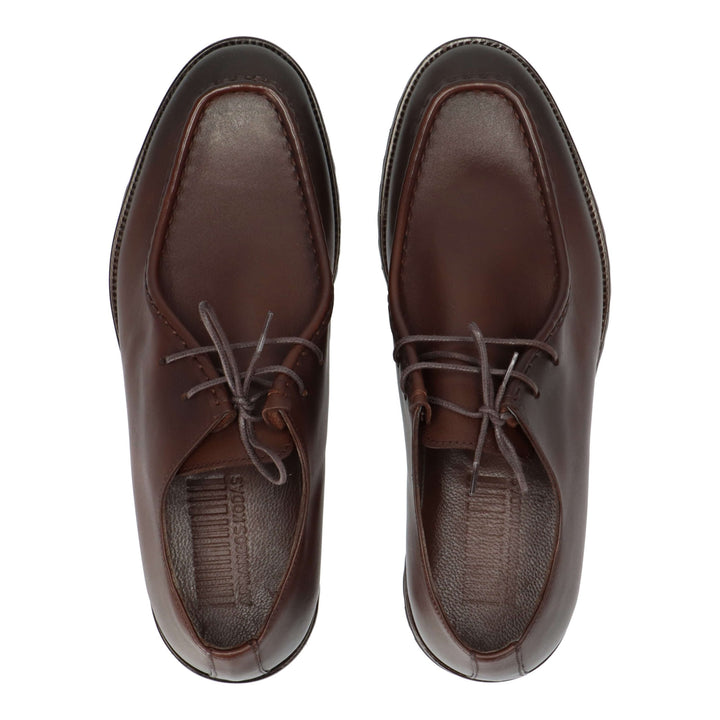 Brown leather derbies