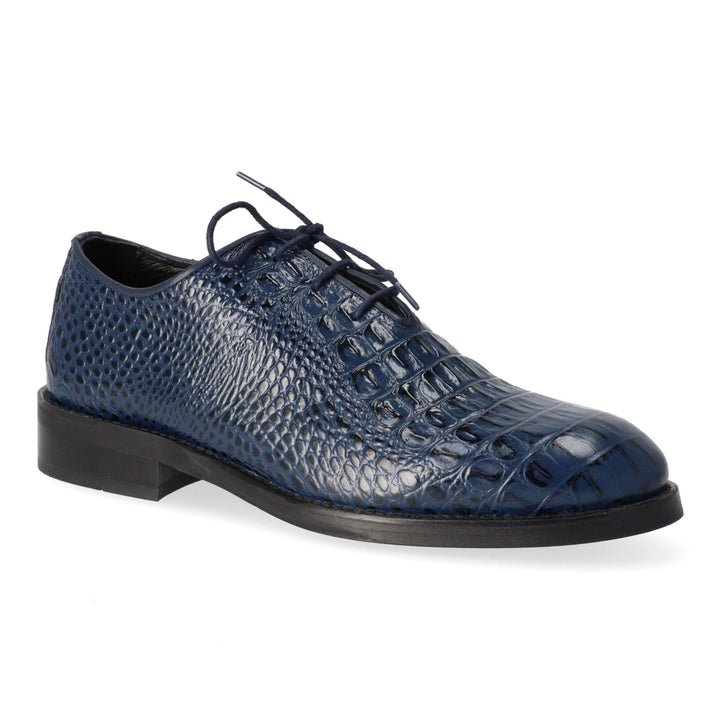 Blue leather shoes