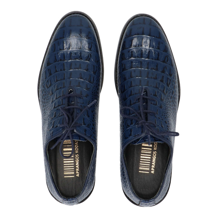 Blue leather shoes