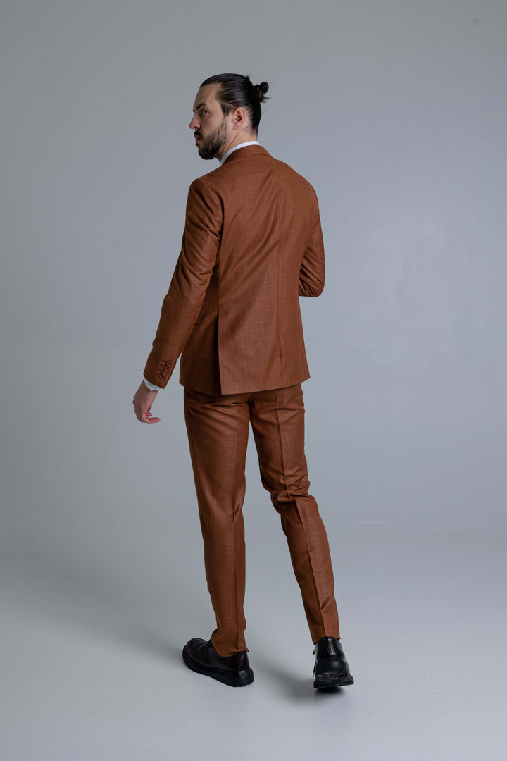 Three-piece brown suit