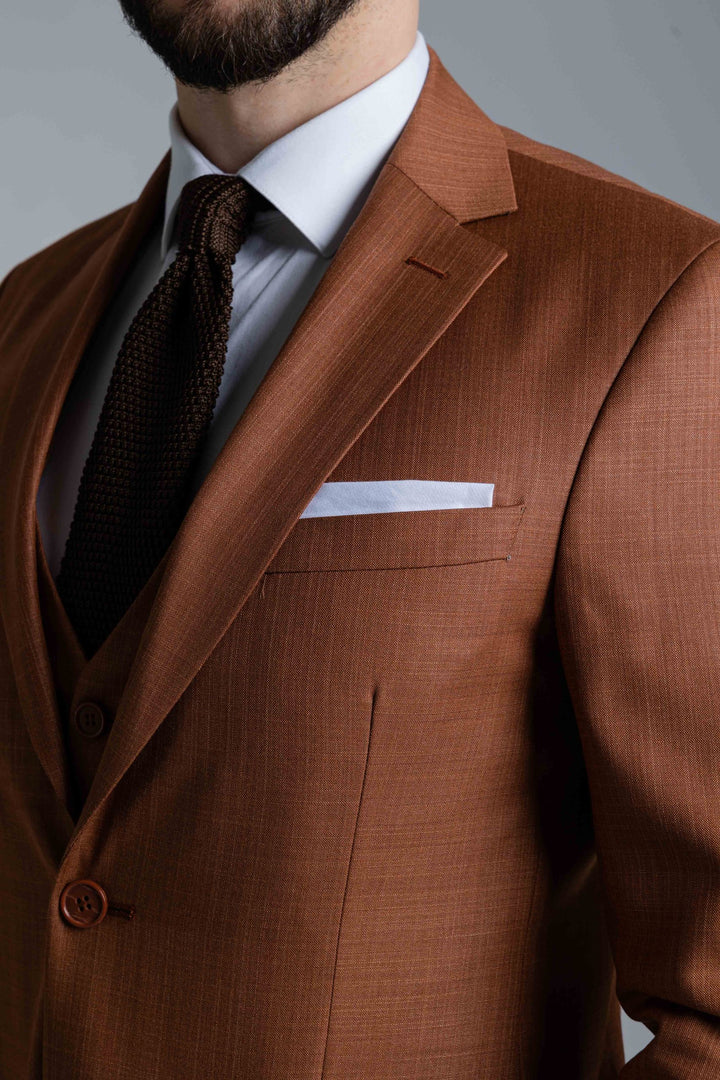Three-piece brown suit