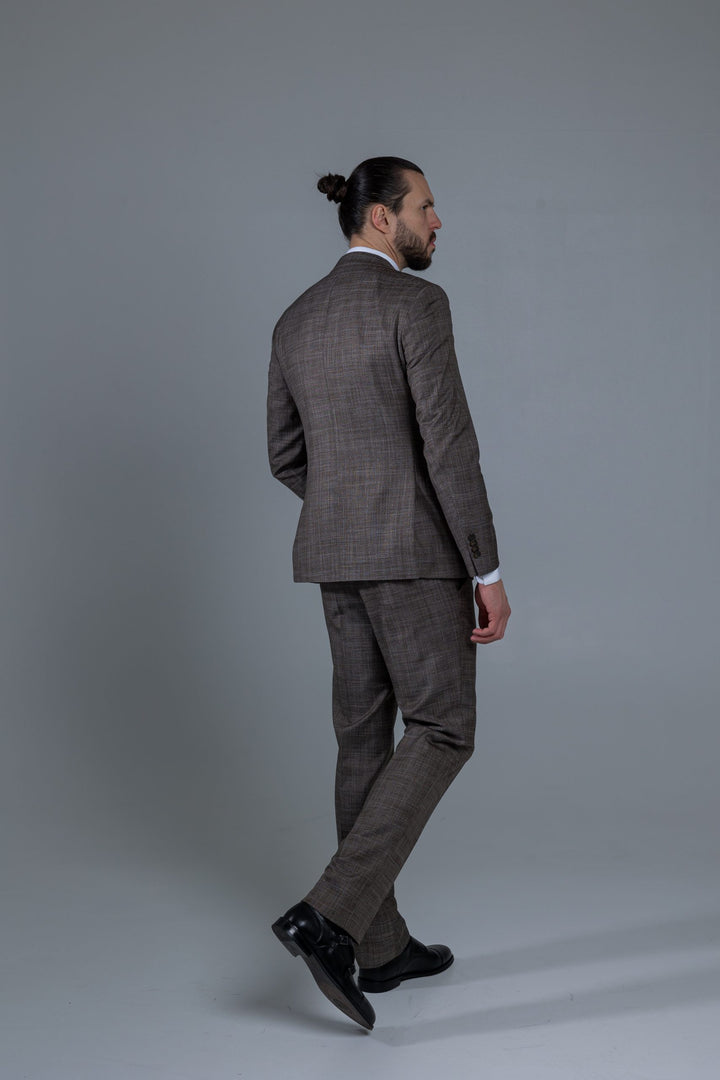 Three-piece brown suit