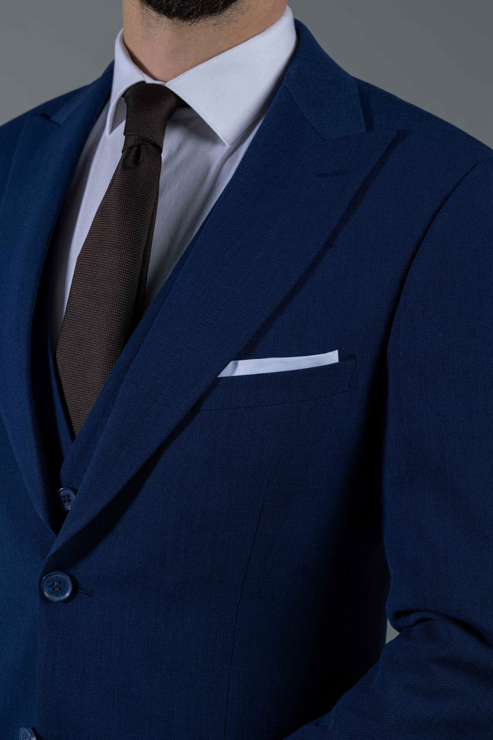 Three-piece blue suit