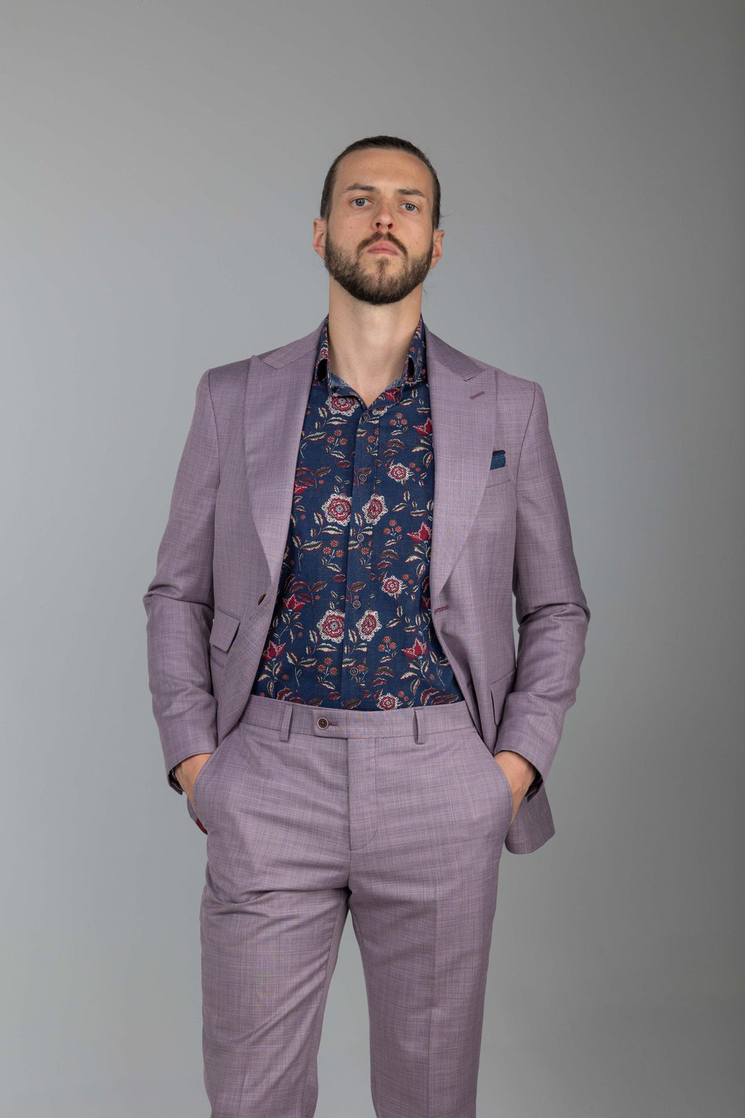 Three-piece lilac suit