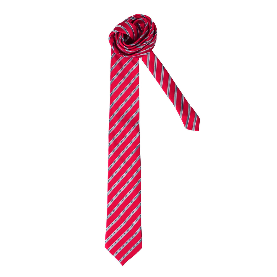 Red tie with lines
