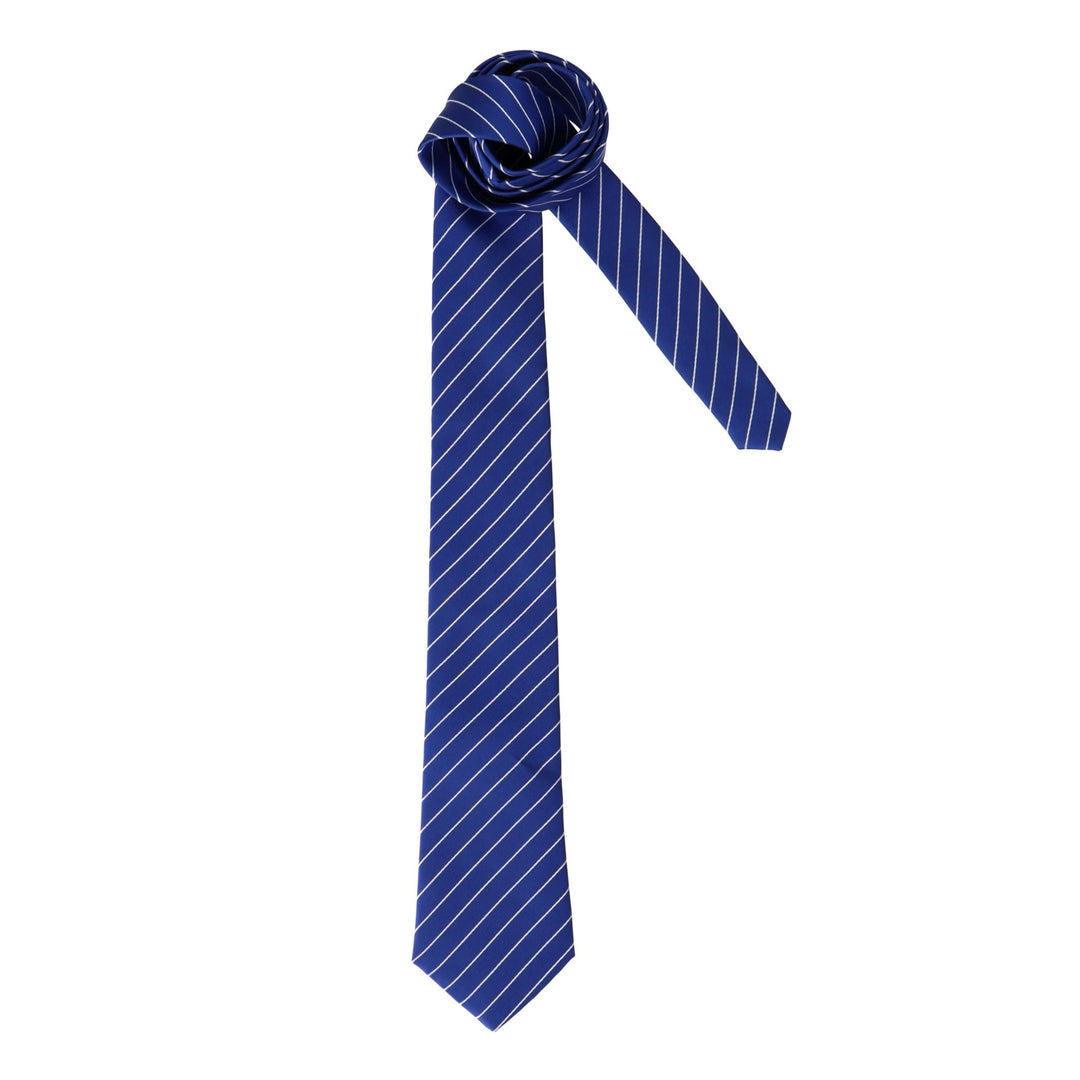 Blue tie with lines
