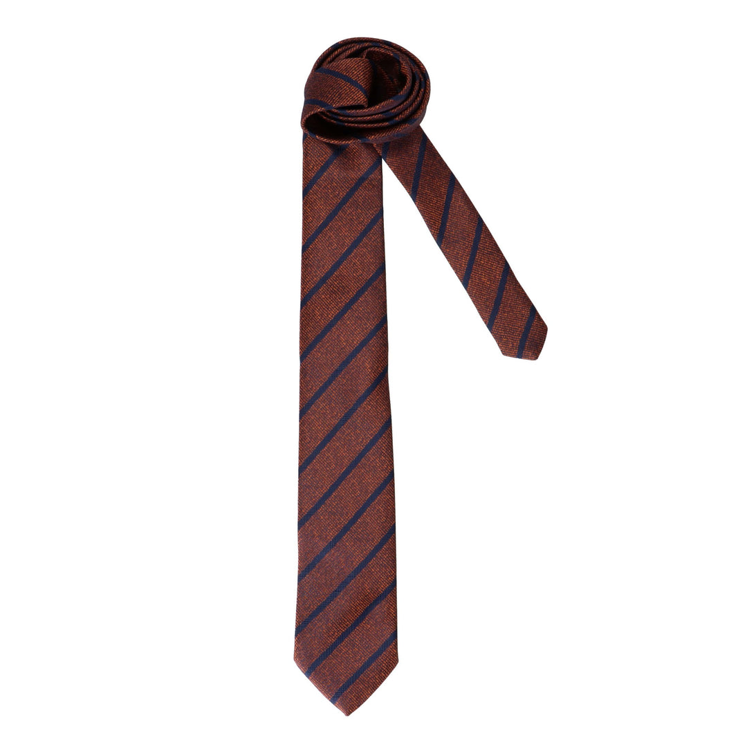 Бронзовый галстук с синими линиями