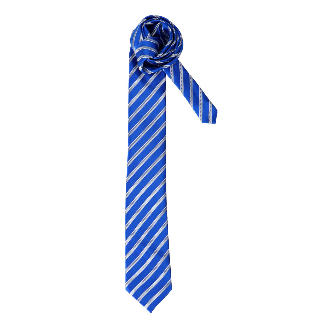Blue tie with lines