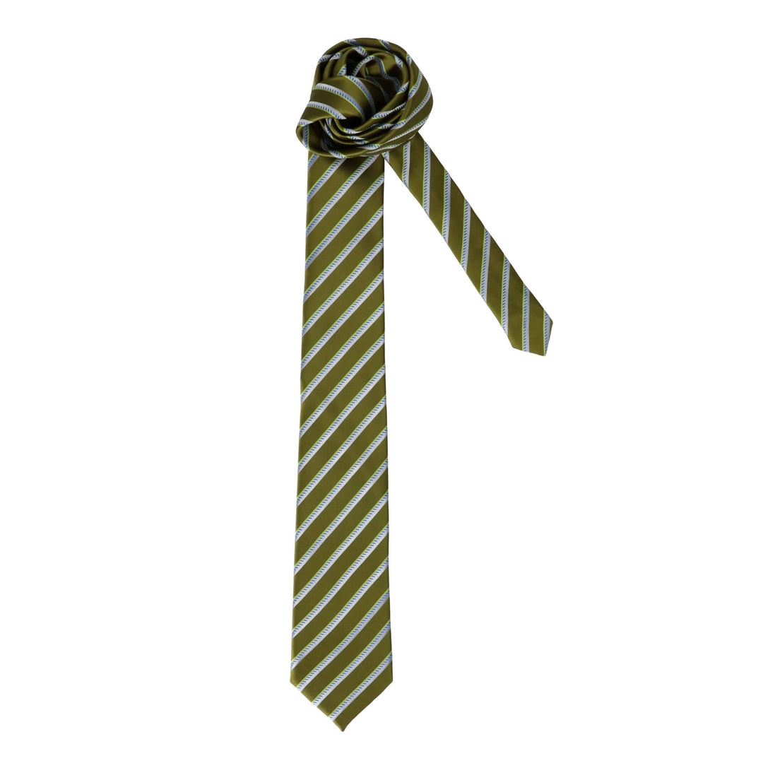Green tie with lines