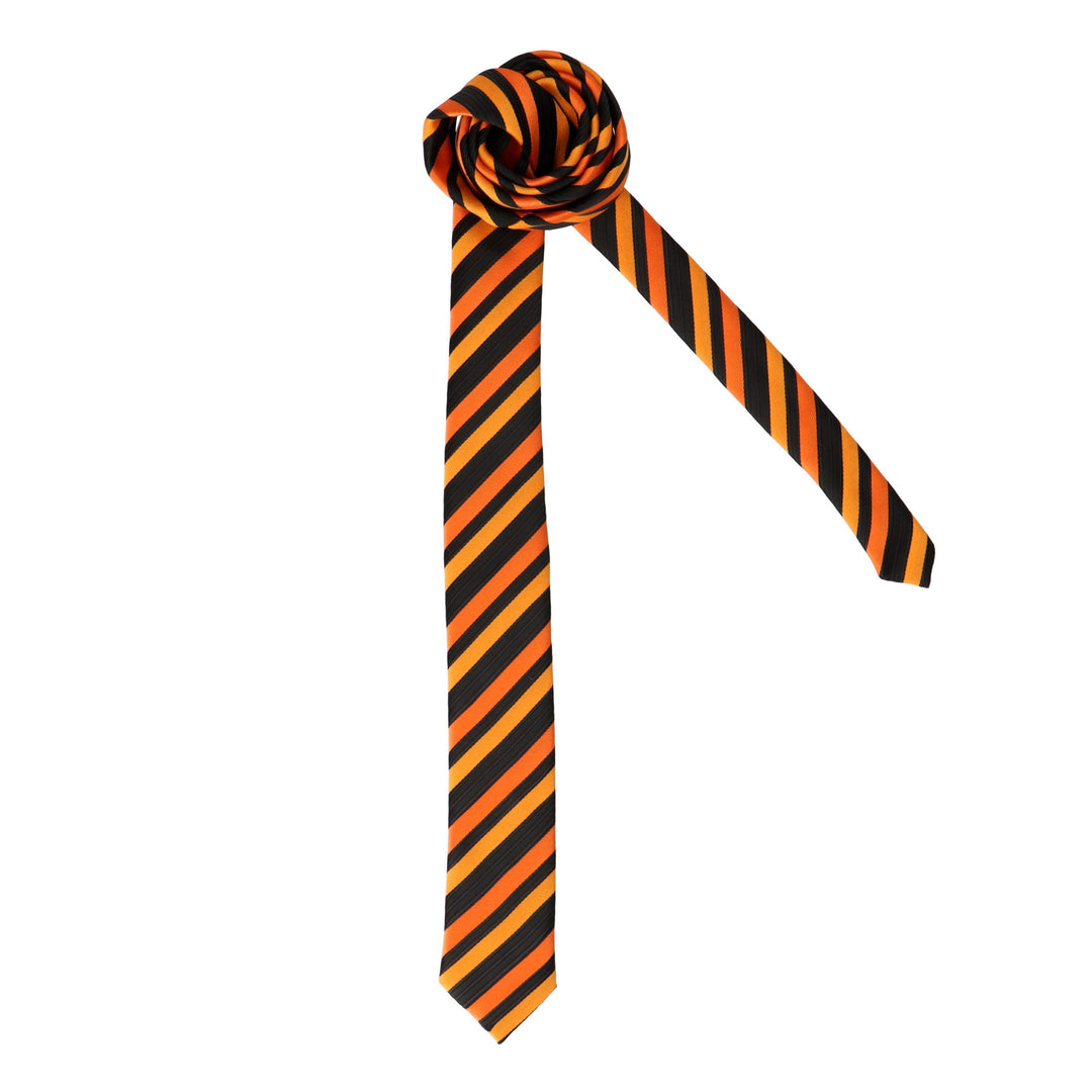 Black and orange striped tie