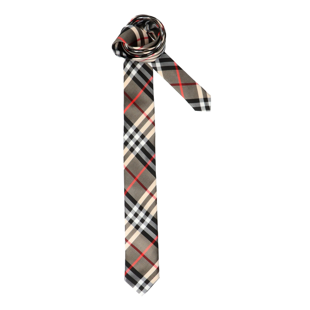 Tie decorated with check motifs