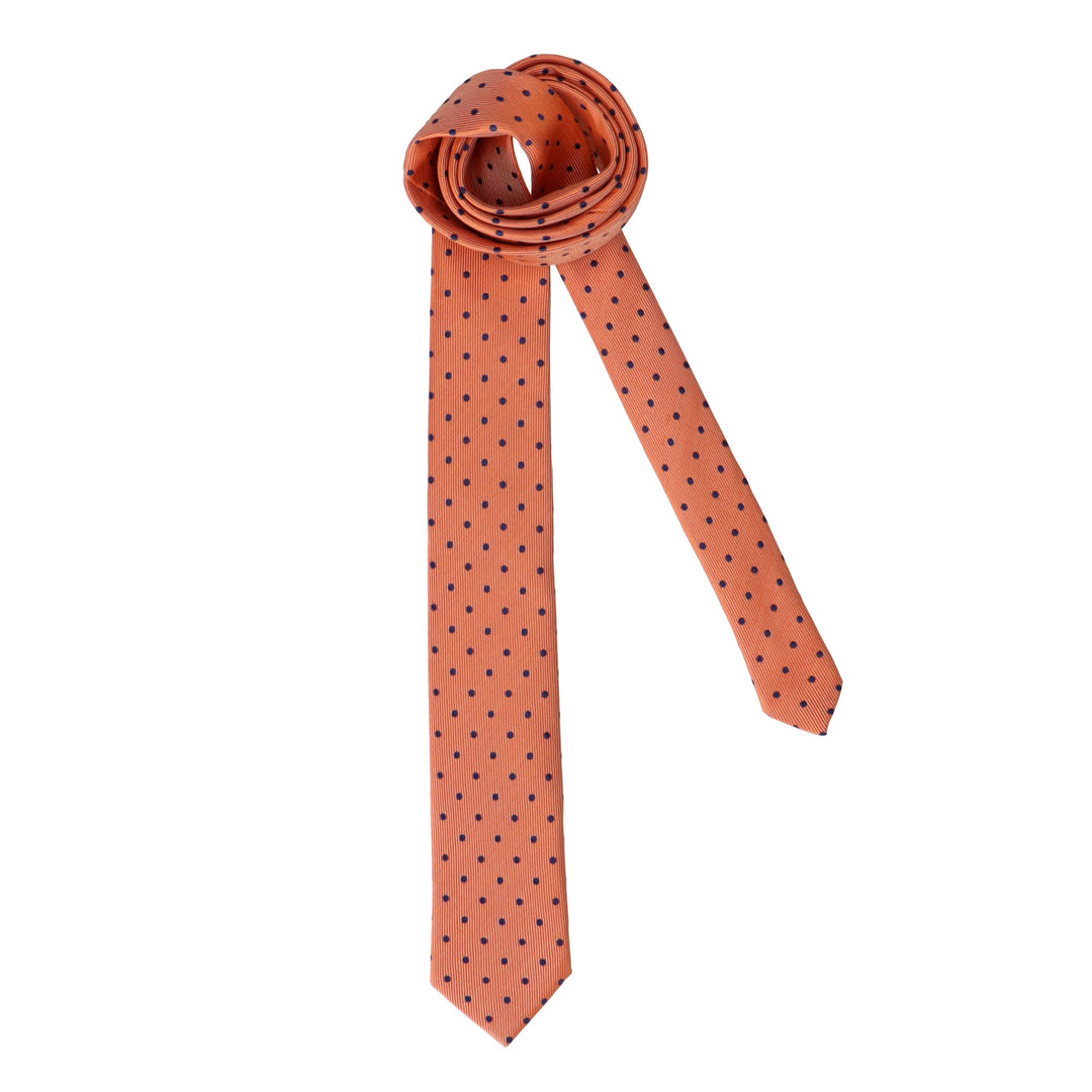 Оранжевый галстук в горошек