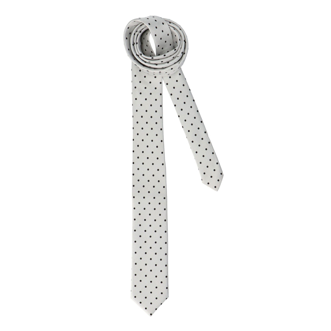 Light gray tie with dots
