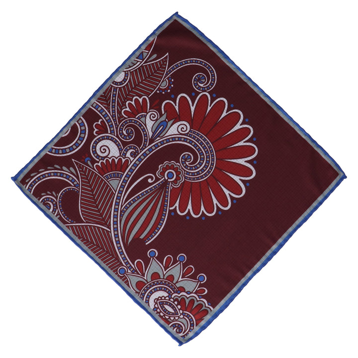 A variegated burgundy napkin