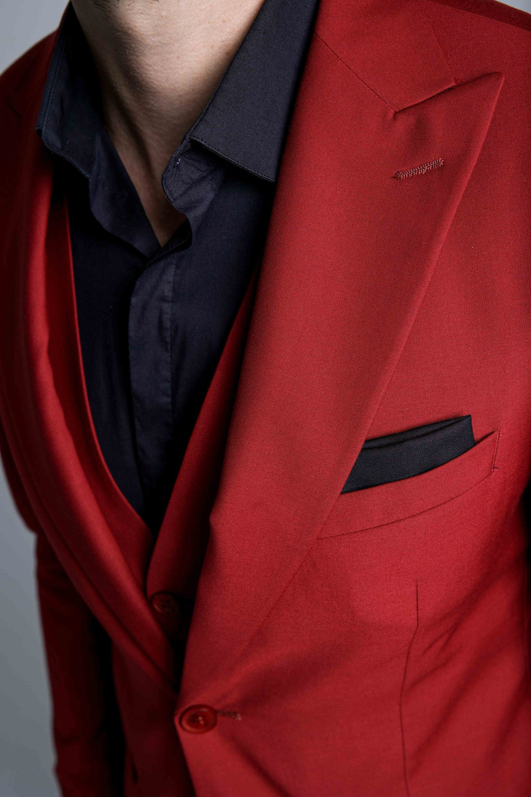 Three-piece red suit