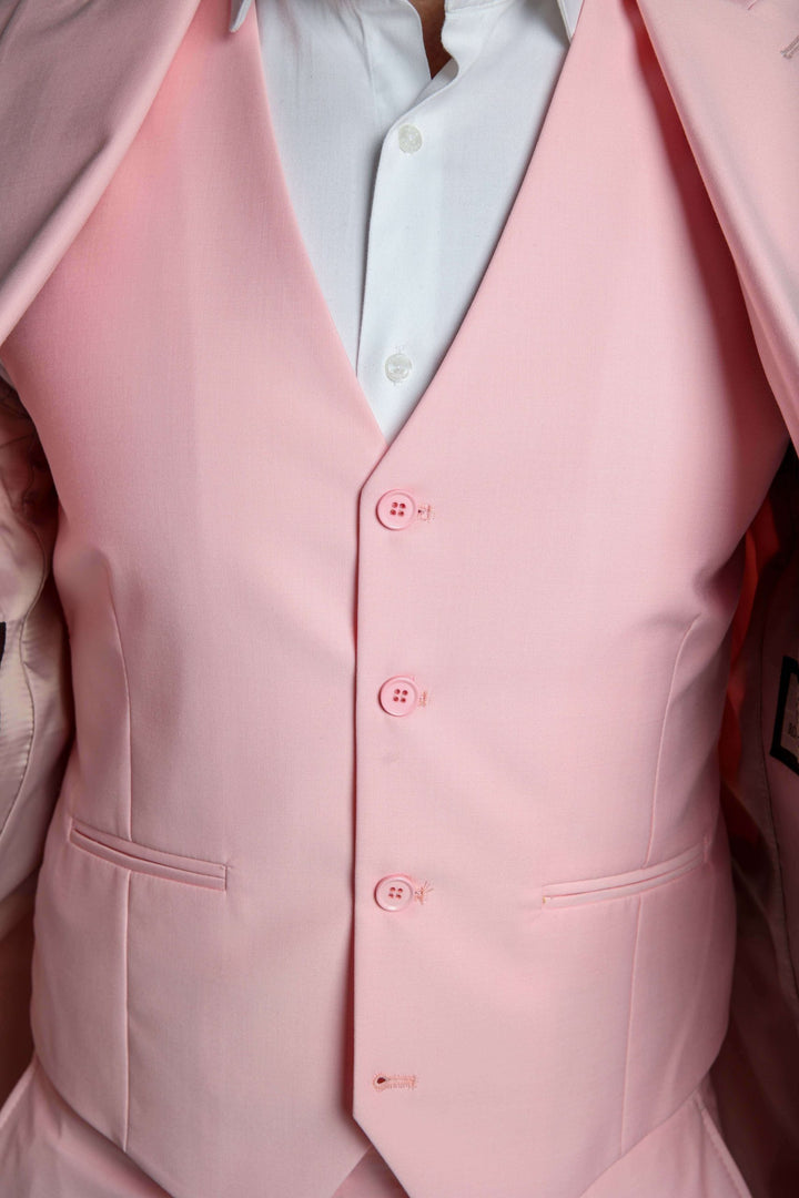 Three-piece pink suit